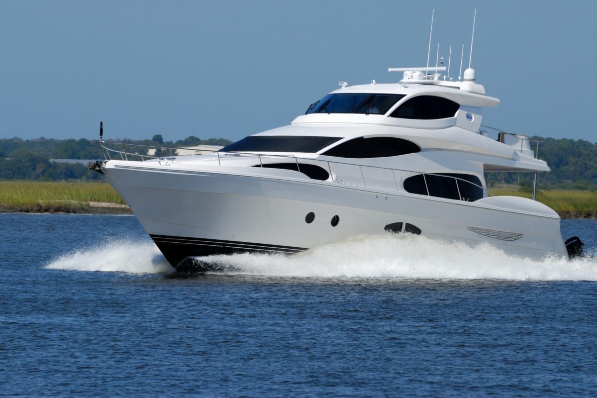 Picture of a yacht cruising over a lake
